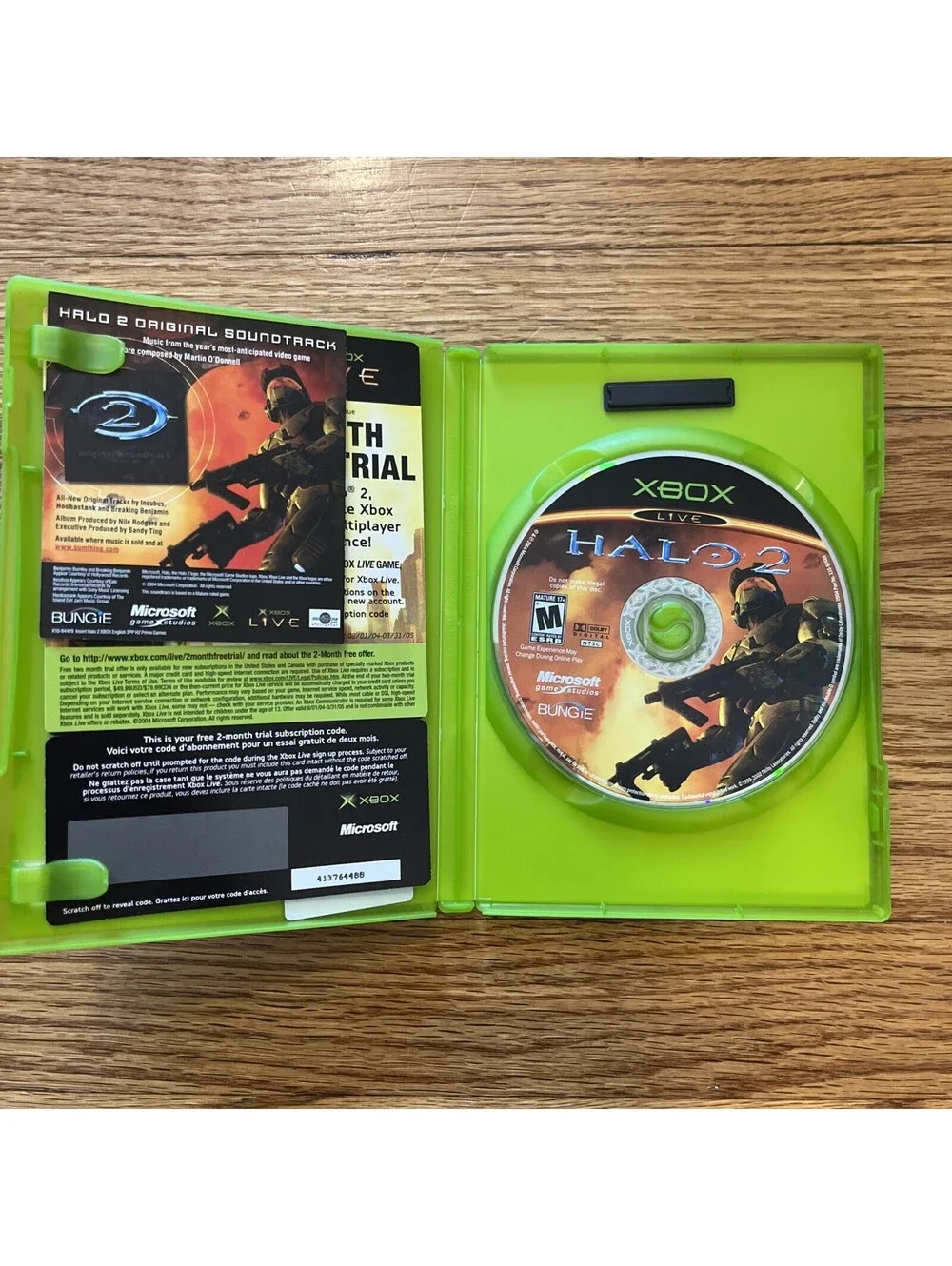 Halo 2 Microsoft Xbox With Case And 2 Month Free Trial